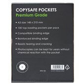 OFFICE SUPPLY CO COPYSAFE POCKET PREMIUM GRADE A5 50MU CLEAR PACK 100