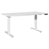 TIDAL PREMIUM HEIGHT ADJUSTABLE DESK ELECTRIC ASSEMBLED W1600 X D800 X H6601300MM WHITE FRAME WHITE TOP