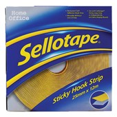 SELLOTAPE STICKY HOOK STRIP PERMANENT 25MM X 12M