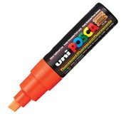 POSCA PC8K PAINT MARKER CHISEL BROAD 8MM FLORESCENT ORANGE