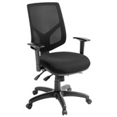 EDEN CREW OFFICE CHAIR HIGHBACK 3LEVER MESH WITH ARMS BLACK