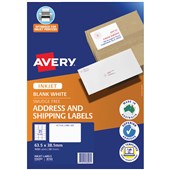 AVERY 936097 J8160 QUICK PEEL ADDRESS LABEL WITH SURE FEED INKJET 21UP WHITE PACK 50