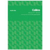 COLLINS RECEIPT BOOK 4 TO VIEW 4 DL DUPLICATE NO CARBON REQUIRED A5 50LEAF