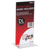 DEFLECTO SIGN HOLDER TSHAPE DOUBLE SIDED PORTRAIT DL CLEAR