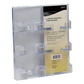 DEFLECTO BUSINESS CARD HOLDER LANDSCAPE 6POCKET 3TIER CLEAR