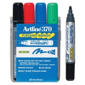 ARTLINE 370 FLIPCHART MARKER BULLET 20MM ASSORTED WALLET 4