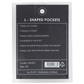 OFFICE SUPPLY CO LSHAPED POCKET A5 CLEAR PACK 6