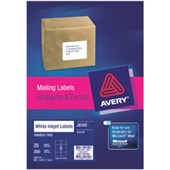 AVERY 936074 J8165 SHIPPING LABEL INKJET 8UP WHITE PACK 25 SHEETS