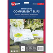 AVERY 980027 C32295 COMPLIMENT CARD LASER 3UP W210 X L99MM MATT WHITE PACK 10