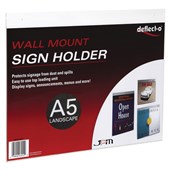 DEFLECTO SIGN HOLDER WALL MOUNT LANDSCAPE A5 CLEAR