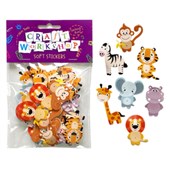 CRAFT SOFT STICKER WILD ANIMALS 35 PIECES